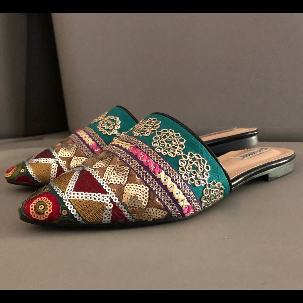 Nordstrom Embroidered Sequin Pointed Toe Mules